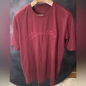 Adele “I drink wine” Embroidered Men's Burgundy T-Shirt XXL